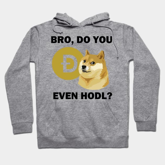 Bro Doge Black Logo Hoodie by BobaMikeTea